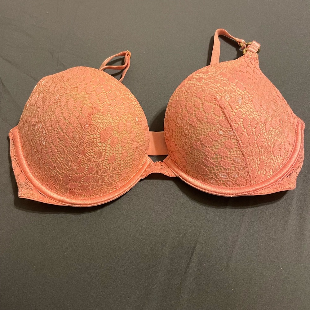 Pink lace bra